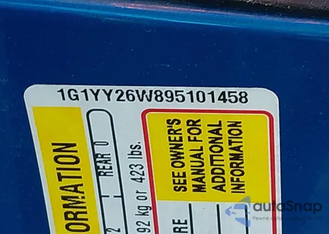 2009 Chevrolet Corvette из США, поврежденный, VIN 1G1YY26W895101458